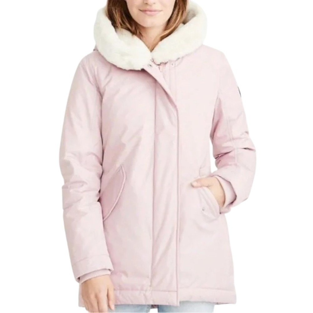 Abercrombie & Fitch Women's Size XS Light Pink Sherpa Lined Hooded Parka Jacket